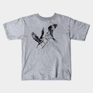 Red Kites (black on light) Kids T-Shirt